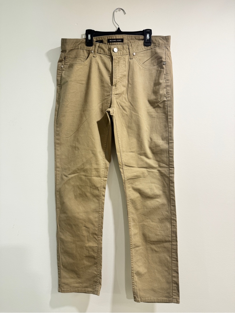 Michael Kors Men’s Khaki Straight-Leg Chinos